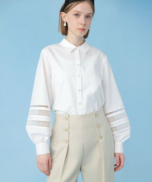 ANAYI / アナイ シャツ・ブラウス | ブロードレース切り替えスリーブ ブラウス | 詳細7