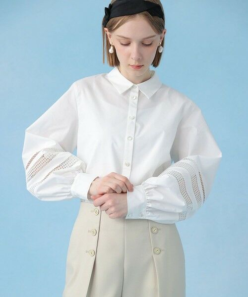 ANAYI / アナイ シャツ・ブラウス | ブロードレース切り替えスリーブ ブラウス | 詳細8
