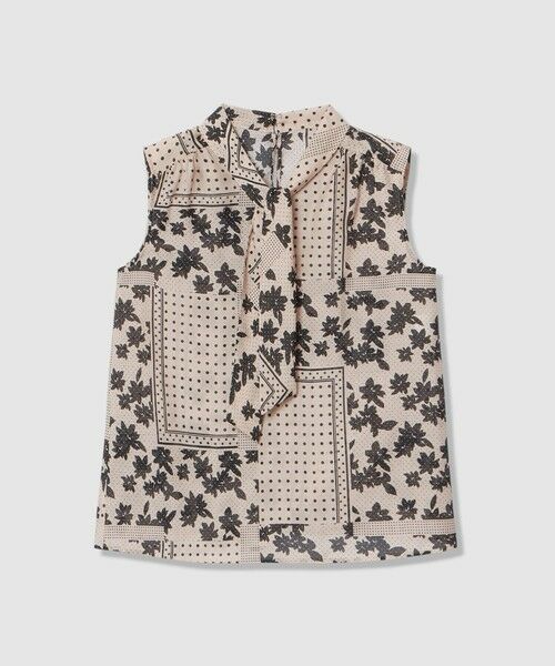 ANAYI / アナイ シャツ・ブラウス | 【セットアップ対応商品】ドットパッチワークプリントボウタイ ブラウス(beige (11))