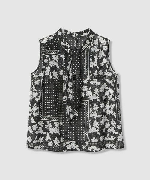 ANAYI / アナイ シャツ・ブラウス | 【セットアップ対応商品】ドットパッチワークプリントボウタイ ブラウス(black (95))