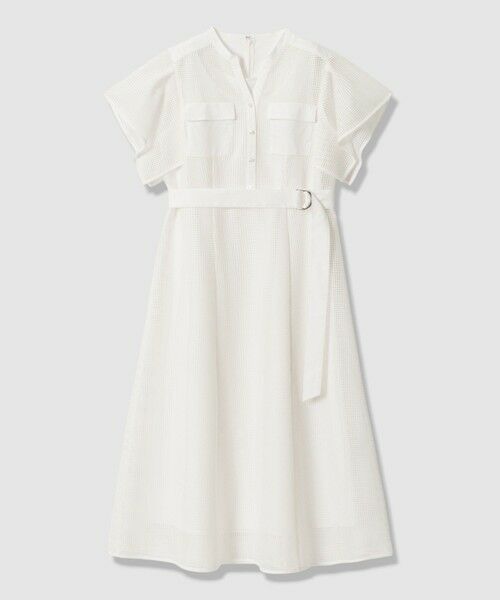 ANAYI / アナイ ロング・マキシ丈ワンピース | メッシュラッセルフレア袖 ワンピース（white (01)）