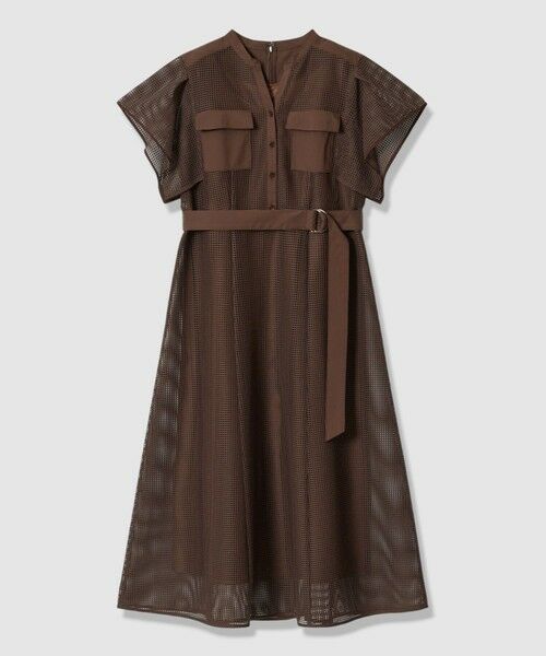 ANAYI / アナイ ロング・マキシ丈ワンピース | メッシュラッセルフレア袖 ワンピース（brown (81)）