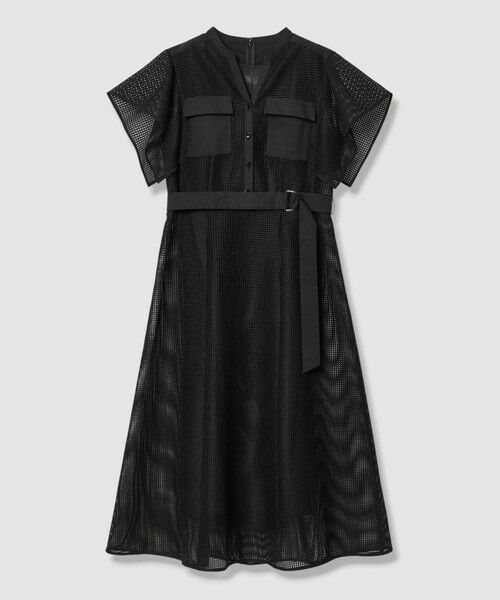 ANAYI / アナイ ロング・マキシ丈ワンピース | メッシュラッセルフレア袖 ワンピース（black (95)）