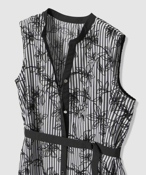 ANAYI / アナイ ロング・マキシ丈ワンピース | フラワー刺繍ストライプＡライン ワンピース | 詳細17