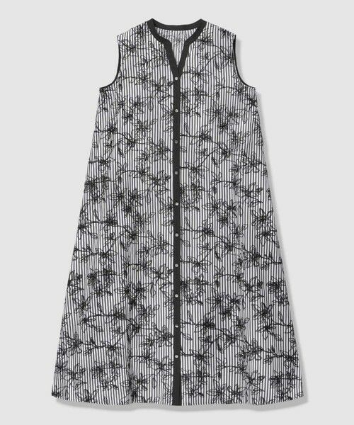 ANAYI / アナイ ロング・マキシ丈ワンピース | フラワー刺繍ストライプAライン ワンピース | 詳細2