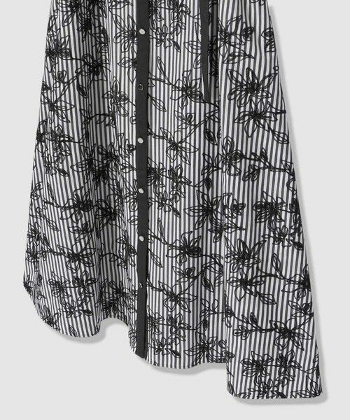 ANAYI / アナイ ロング・マキシ丈ワンピース | フラワー刺繍ストライプAライン ワンピース | 詳細5