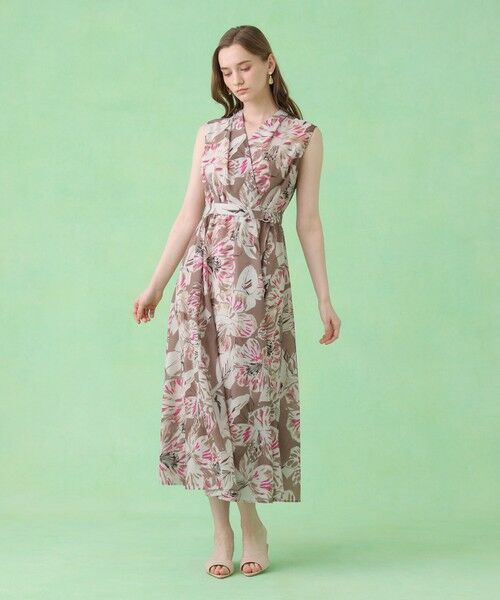 ANAYI / アナイ ロング・マキシ丈ワンピース | ペイントフラワープリントフレア ワンピース | 詳細13