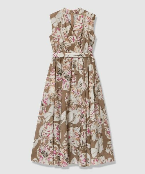 ANAYI / アナイ ロング・マキシ丈ワンピース | ペイントフラワープリントフレア ワンピース(brown (81))