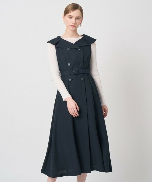 ANAYI / アナイ ロング・マキシ丈ワンピース | スラブドビーオフショル ワンピース(navy (65))