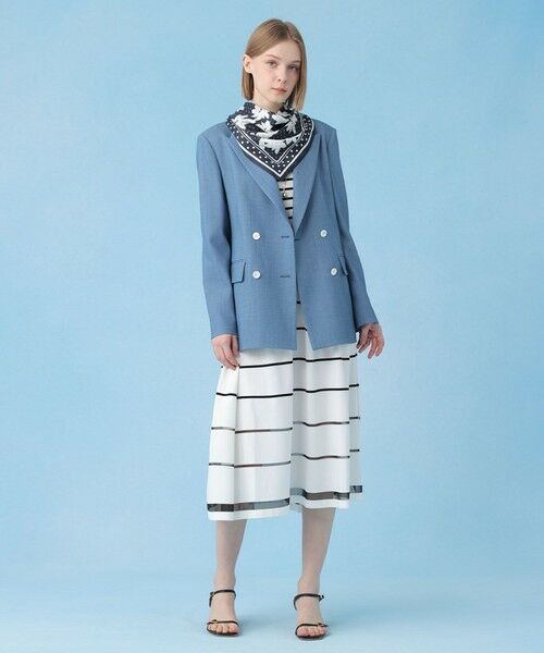 ANAYI / アナイ ミニ丈・ひざ丈ワンピース | シアーラインボーダーベルト付きワンピース | 詳細4