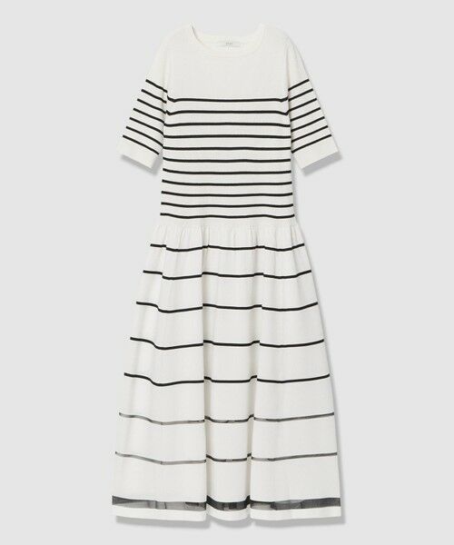 ANAYI / アナイ ミニ丈・ひざ丈ワンピース | シアーラインボーダーベルト付きワンピース | 詳細7