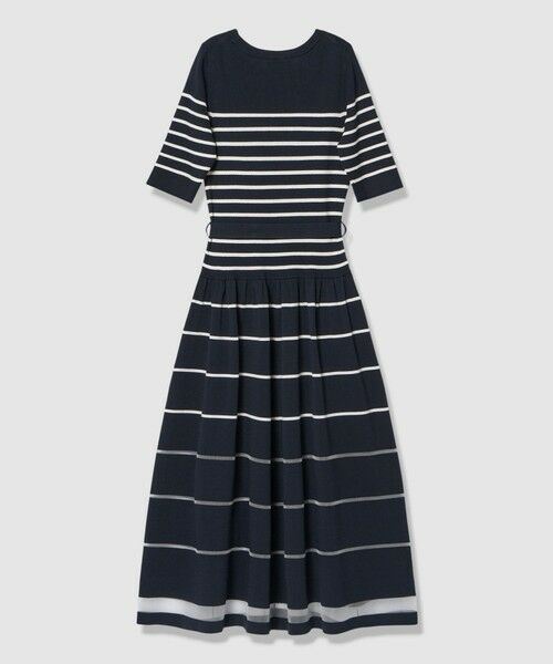 ANAYI / アナイ ミニ丈・ひざ丈ワンピース | シアーラインボーダーベルト付きワンピース | 詳細10