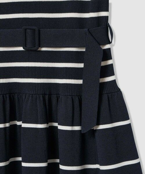 ANAYI / アナイ ミニ丈・ひざ丈ワンピース | シアーラインボーダーベルト付きワンピース | 詳細14