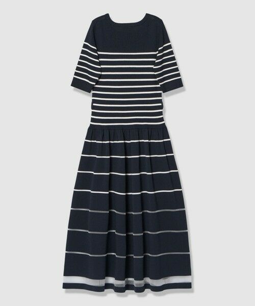 ANAYI / アナイ ミニ丈・ひざ丈ワンピース | シアーラインボーダーベルト付きワンピース | 詳細19