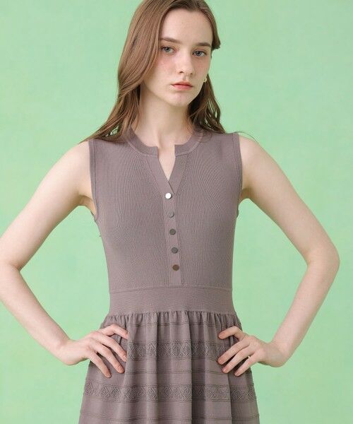 ANAYI / アナイ ミニ丈・ひざ丈ワンピース | ニッティングレースティアード ワンピース〈セットアップ対応商品〉 | 詳細4