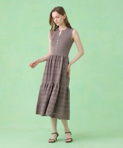 ANAYI / アナイ ミニ丈・ひざ丈ワンピース | ニッティングレースティアード ワンピース〈セットアップ対応商品〉 | 詳細5