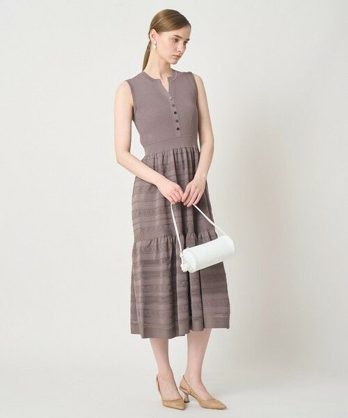 ANAYI / アナイ ミニ丈・ひざ丈ワンピース | ニッティングレースティアード ワンピース〈セットアップ対応商品〉 | 詳細2