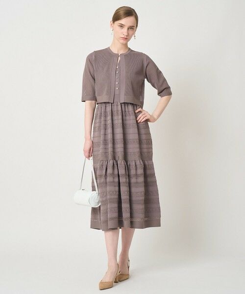 ANAYI / アナイ ミニ丈・ひざ丈ワンピース | ニッティングレースティアード ワンピース〈セットアップ対応商品〉 | 詳細3