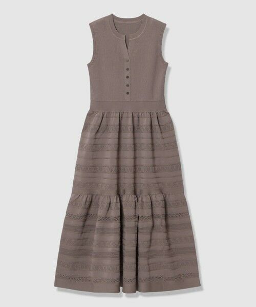 ANAYI / アナイ ミニ丈・ひざ丈ワンピース | 【セットアップ対応商品】ニッティングレースティアード ワンピース(mocha (85))