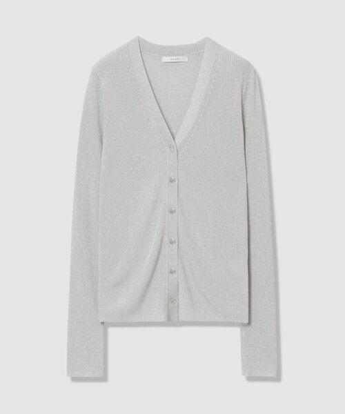 ANAYI / アナイ カーディガン・ボレロ | ラメリブVネックカーディガン（silver (90)）