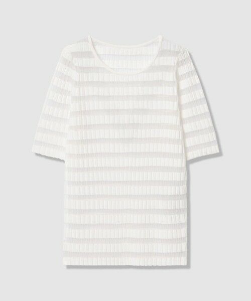 ANAYI / アナイ ニット・セーター | シアーボーダーリブプルオーバー（off white (02)）