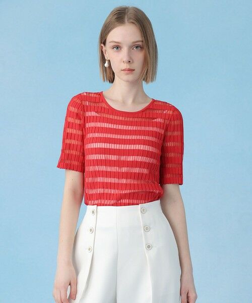 ANAYI / アナイ ニット・セーター | シアーボーダーリブプルオーバー | 詳細8