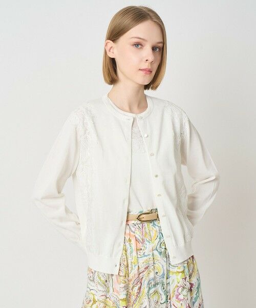 ANAYI / アナイ カーディガン・ボレロ | レースラインコットンナイロンカーディガン | 詳細4