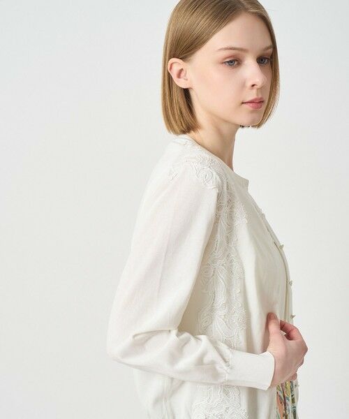 ANAYI / アナイ カーディガン・ボレロ | レースラインコットンナイロンカーディガン | 詳細6