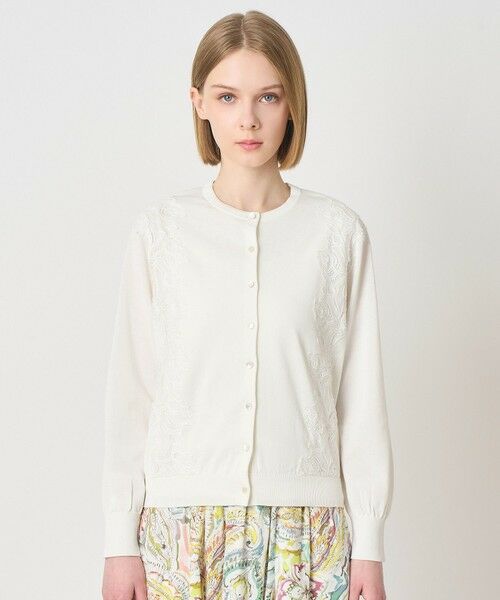 ANAYI / アナイ カーディガン・ボレロ | レースラインコットンナイロンカーディガン | 詳細1