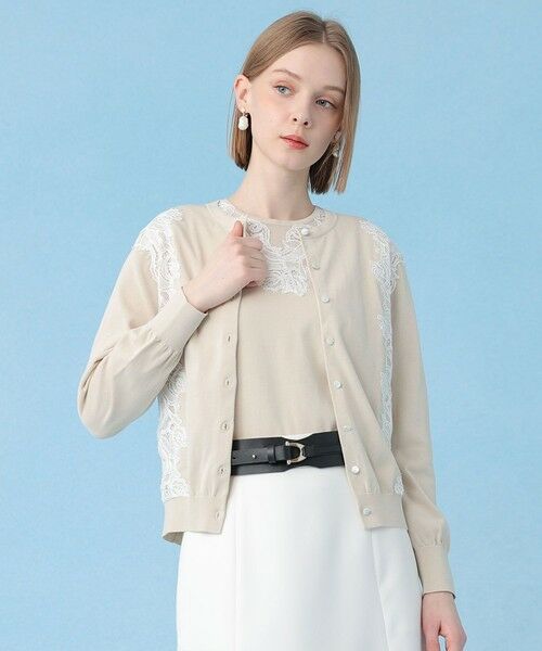 ANAYI / アナイ カーディガン・ボレロ | レースラインコットンナイロンカーディガン | 詳細18