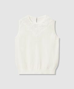 ANAYI / アナイ ニット・セーター | レースラインコットンナイロンクループルオーバー