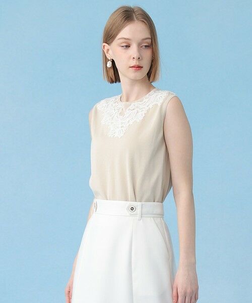 ANAYI / アナイ ニット・セーター | レースラインコットンナイロンクループルオーバー | 詳細8