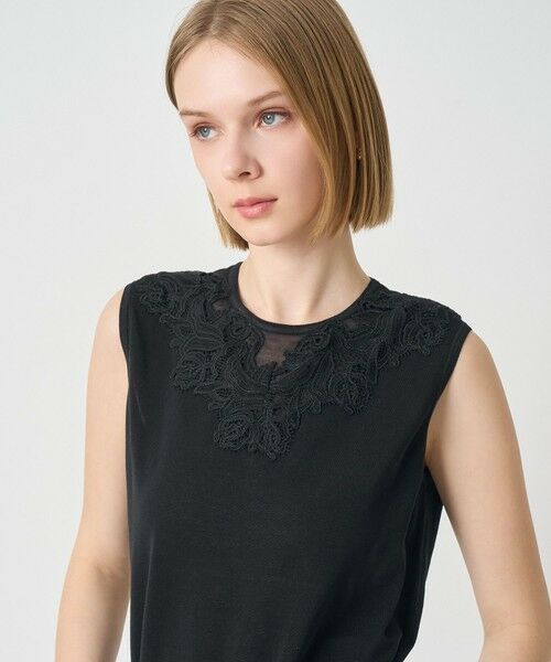 ANAYI / アナイ ニット・セーター | レースラインコットンナイロンクループルオーバー | 詳細24