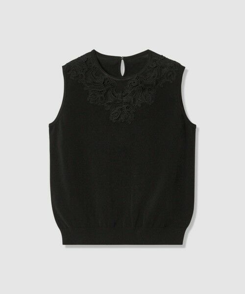 ANAYI / アナイ ニット・セーター | レースラインコットンナイロンクループルオーバー（black (95)）