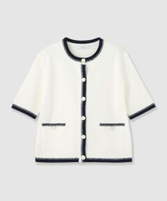 ANAYI / アナイ カーディガン・ボレロ | バイカラー5分袖カーディガン