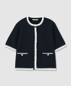 ANAYI / アナイ カーディガン・ボレロ | バイカラー5分袖カーディガン