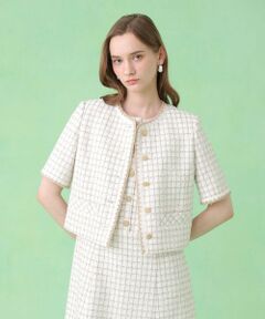 ANAYI / アナイ ノーカラージャケット | カラミツイードチェック ジャケット〈セットアップ対応商品〉