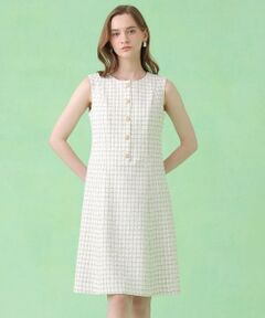 ANAYI / アナイ ミニ丈・ひざ丈ワンピース | カラミツイードチェックローウエスト ワンピース〈セットアップ対応商品〉