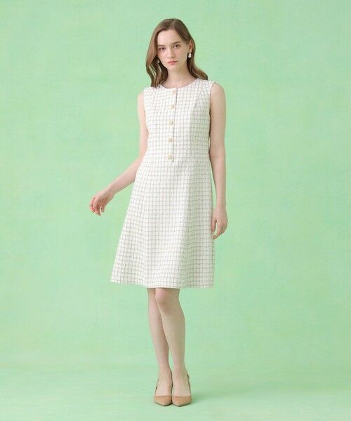 ANAYI / アナイ ミニ丈・ひざ丈ワンピース | カラミツイードチェックローウエスト ワンピース〈セットアップ対応商品〉 | 詳細5