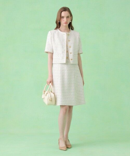 ANAYI / アナイ ミニ丈・ひざ丈ワンピース | カラミツイードチェックローウエスト ワンピース〈セットアップ対応商品〉 | 詳細7