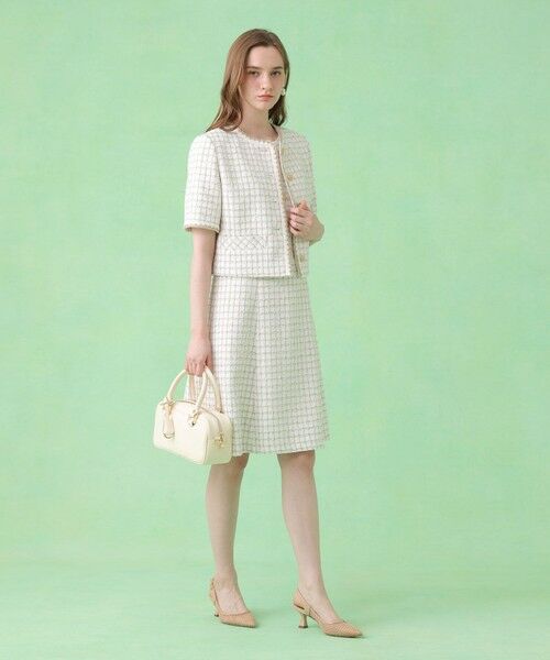 ANAYI / アナイ ミニ丈・ひざ丈ワンピース | カラミツイードチェックローウエスト ワンピース〈セットアップ対応商品〉 | 詳細8
