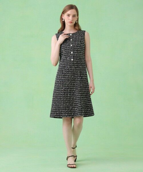 ANAYI / アナイ ミニ丈・ひざ丈ワンピース | カラミツイードチェックローウエスト ワンピース〈セットアップ対応商品〉 | 詳細13