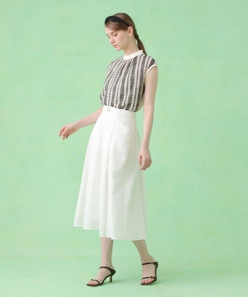 ANAYI / アナイ ミニ・ひざ丈スカート | ドライオックスベルト付きタックスカート | 詳細1