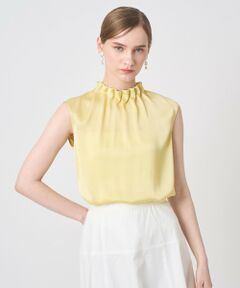 ヴィンテージサテンスタンドブラウス