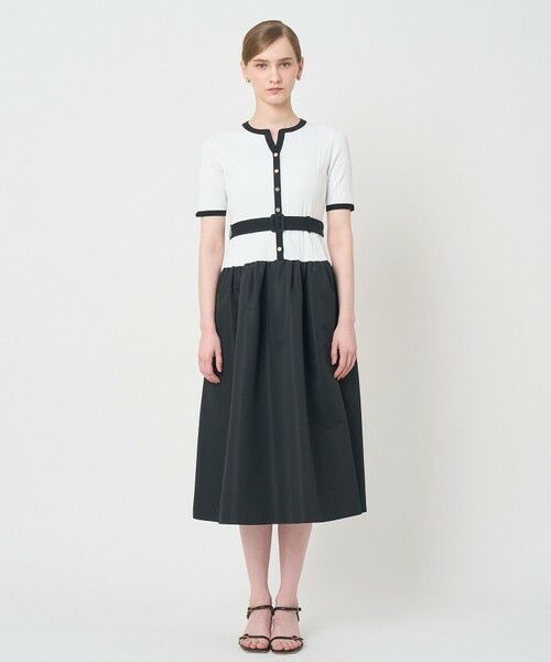 ANAYI / アナイ ミニ丈・ひざ丈ワンピース | グログランコンビベルト付きワンピース | 詳細15