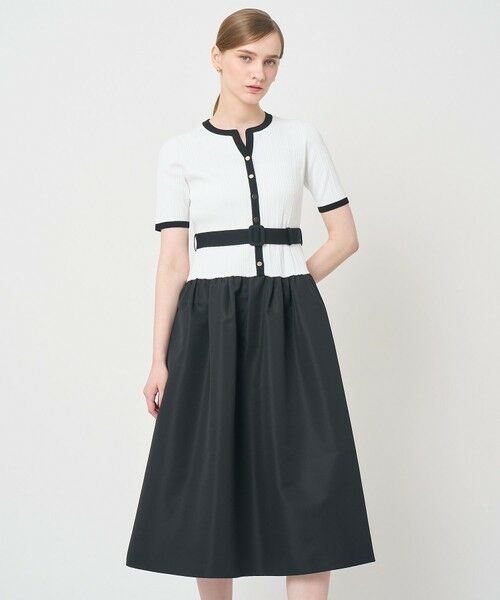 ANAYI / アナイ ミニ丈・ひざ丈ワンピース | グログランコンビベルト付きワンピース | 詳細18