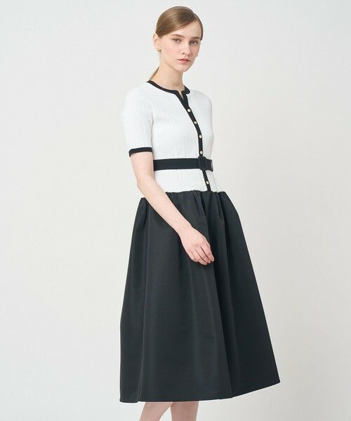 ANAYI / アナイ ミニ丈・ひざ丈ワンピース | グログランコンビベルト付きワンピース | 詳細19