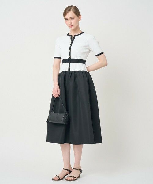ANAYI / アナイ ミニ丈・ひざ丈ワンピース | グログランコンビベルト付きワンピース | 詳細20