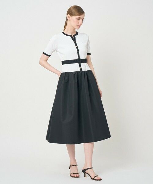 ANAYI / アナイ ミニ丈・ひざ丈ワンピース | グログランコンビベルト付きワンピース | 詳細21