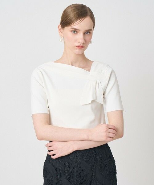 ANAYI / アナイ ニット・セーター | アシンメトリクリボン プルオーバー（off white (02)）
